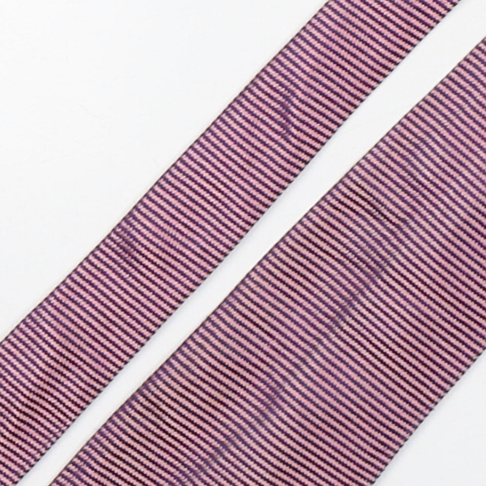 Fraser  Mens Multicoloured Striped Silk Pointed Tie One Size