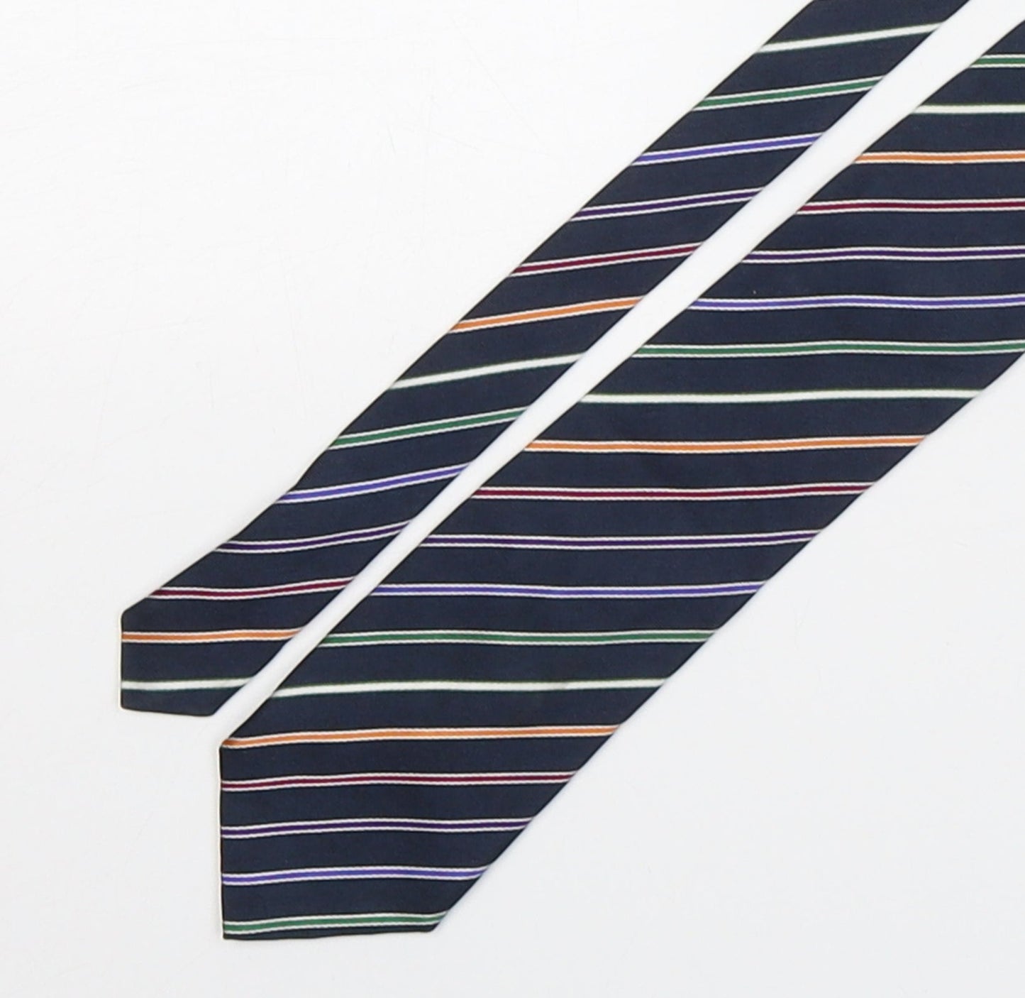 Marks and Spencer Mens Multicoloured Striped Silk Pointed Tie One Size