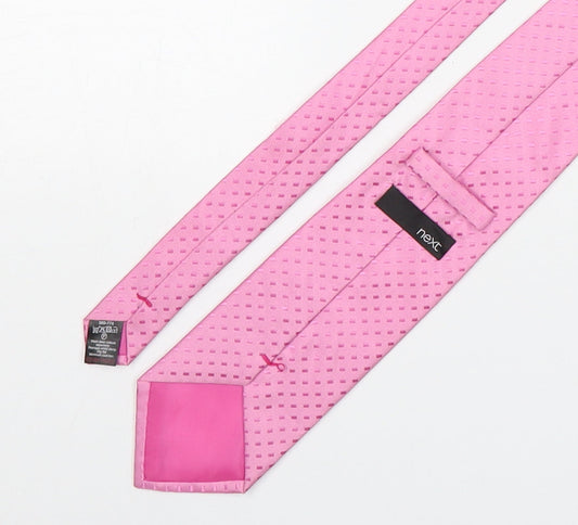 NEXT Mens Pink Polka Dot Polyester Pointed Tie One Size