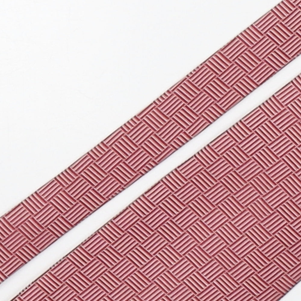 Close-up detail of Valeria Boldi men’s red geometric polyester pointed tie one size