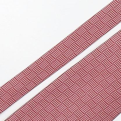 Close-up detail of Valeria Boldi men’s red geometric polyester pointed tie one size