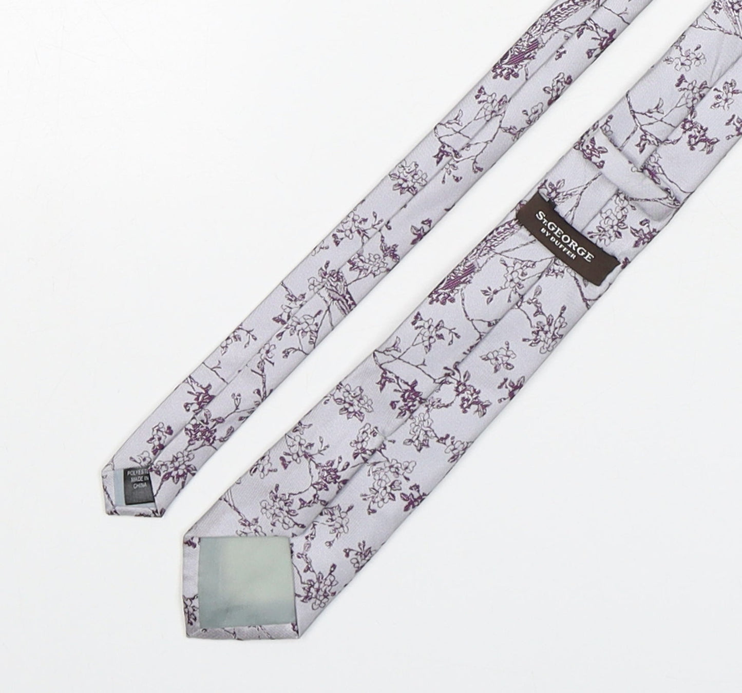 StGeorge Mens Multicoloured Floral Silk Pointed Tie One Size