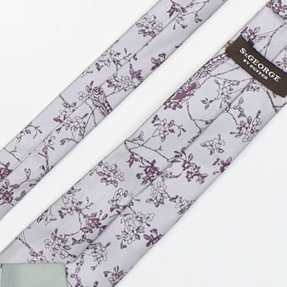 StGeorge Mens Multicoloured Floral Silk Pointed Tie One Size