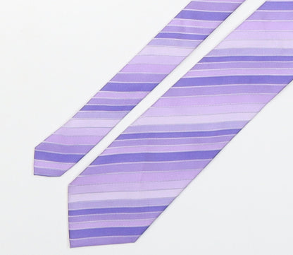Michelsons of london  Mens Purple Striped Polyester Pointed Tie One Size