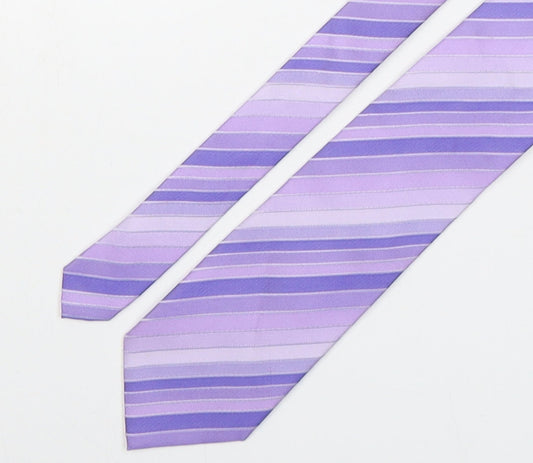 Michelsons of london  Mens Purple Striped Polyester Pointed Tie One Size