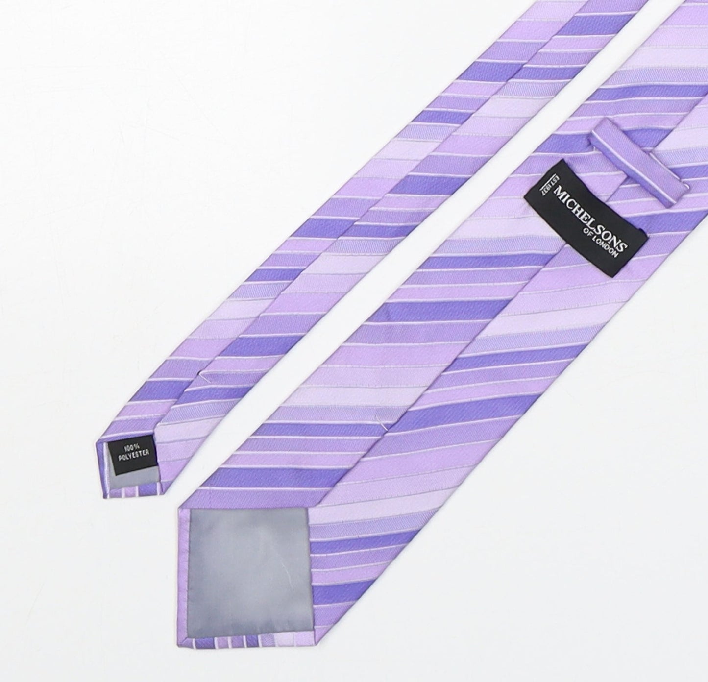 Michelsons of london  Mens Purple Striped Polyester Pointed Tie One Size