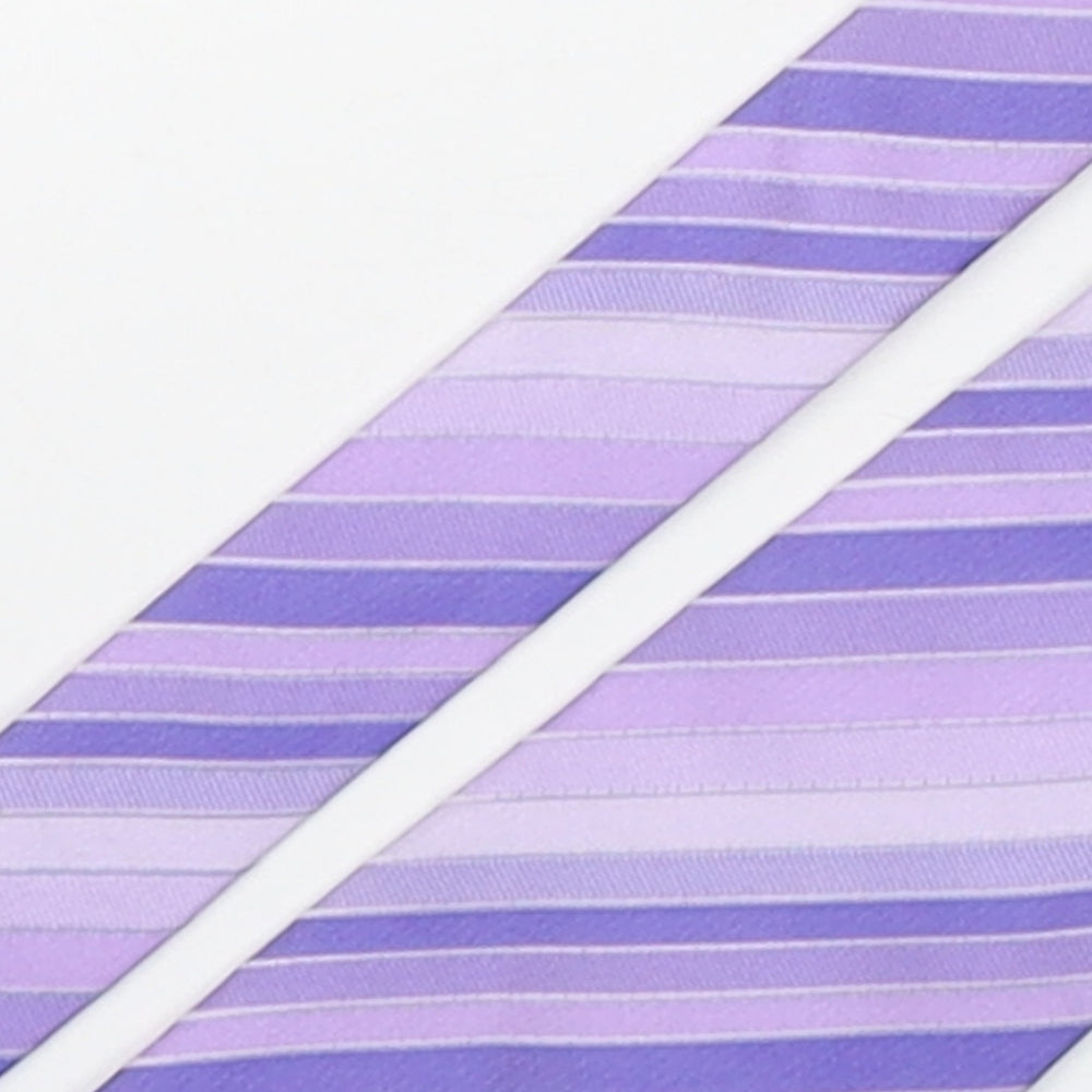 Michelsons of london  Mens Purple Striped Polyester Pointed Tie One Size