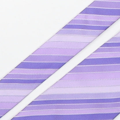 Michelsons of london  Mens Purple Striped Polyester Pointed Tie One Size