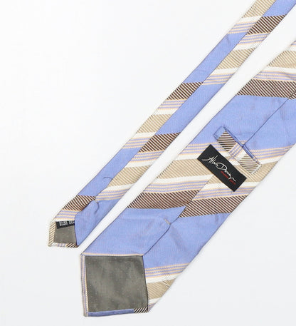 Allan Denim  Mens Multicoloured Striped Silk Pointed Tie One Size