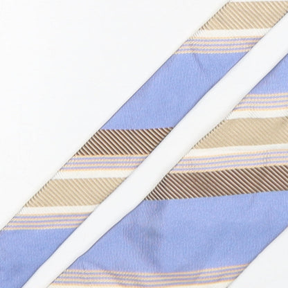 Allan Denim  Mens Multicoloured Striped Silk Pointed Tie One Size