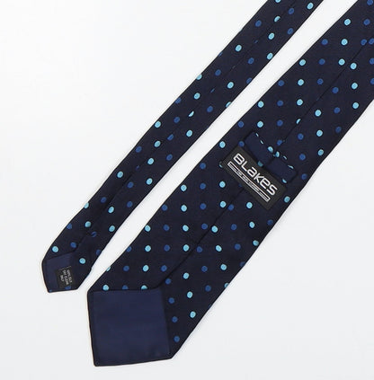 Mens Blakes Blue Polka Dot  Pointed Tie