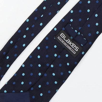 Mens Blakes Blue Polka Dot  Pointed Tie
