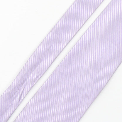 Tom English  Mens Purple Striped Silk Pointed Tie One Size