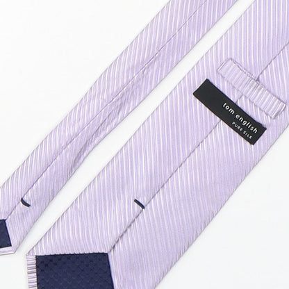 Tom English  Mens Purple Striped Silk Pointed Tie One Size