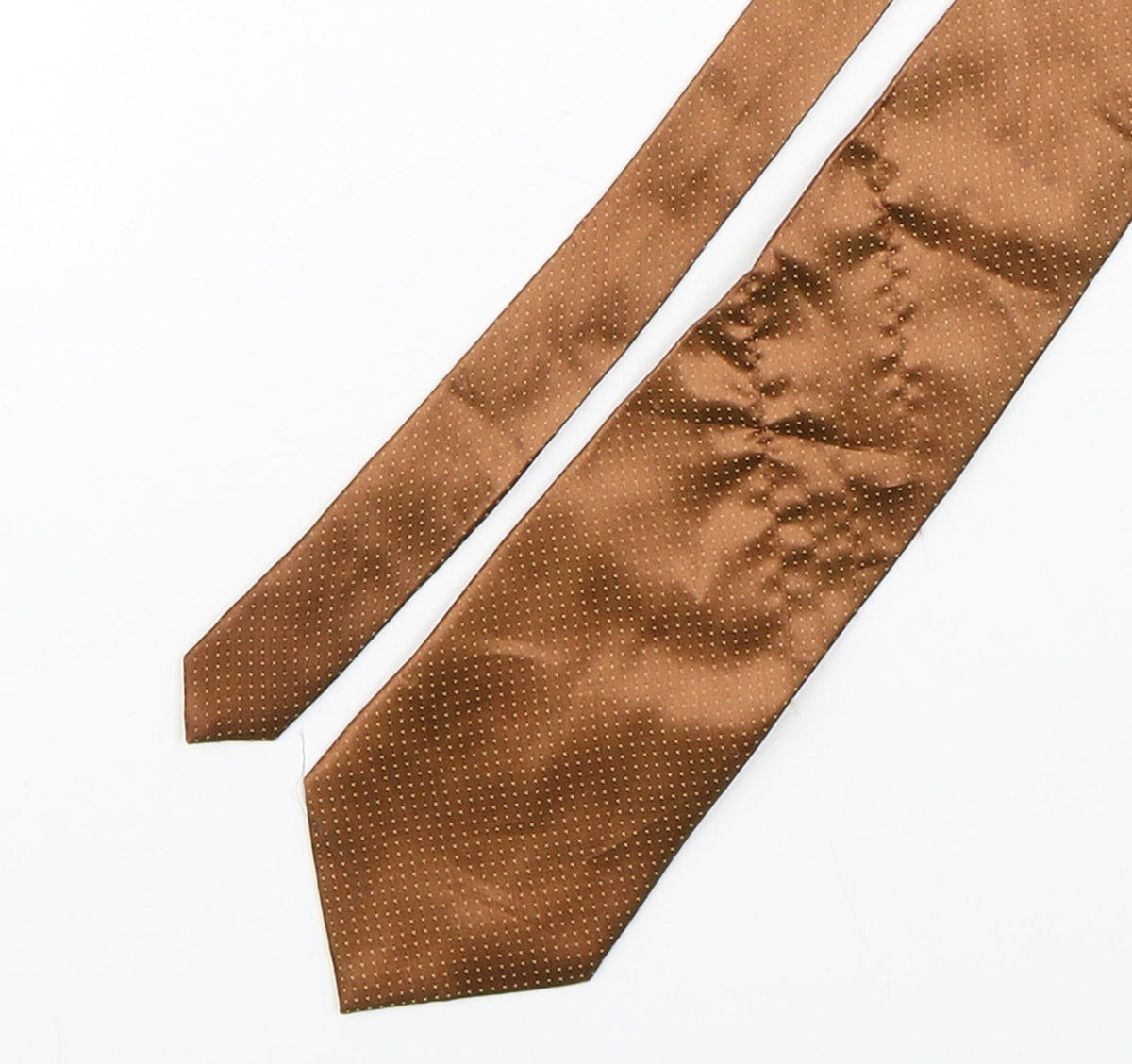 Additional front view of Rossini men’s bronze polka dot polyester pointed tie one size