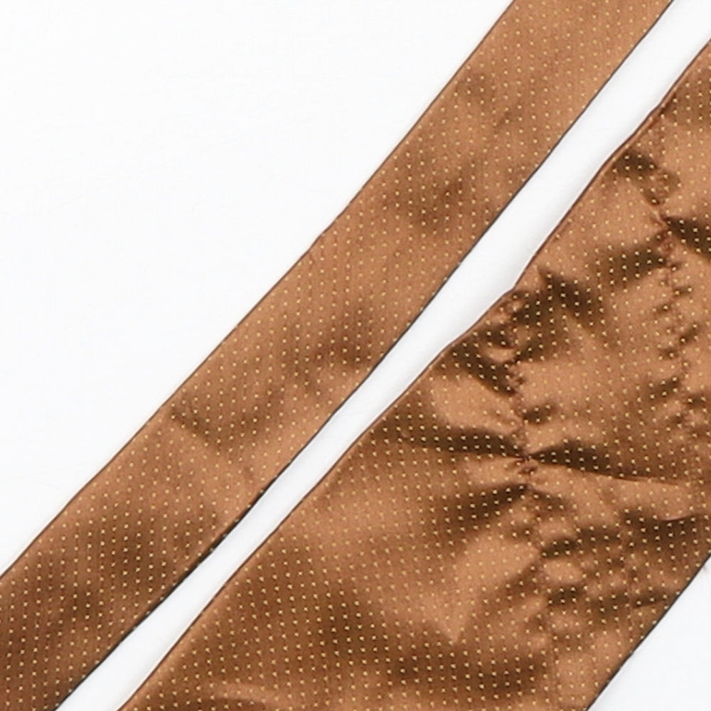 Close-up detail of Rossini men’s bronze polka dot polyester pointed tie one size