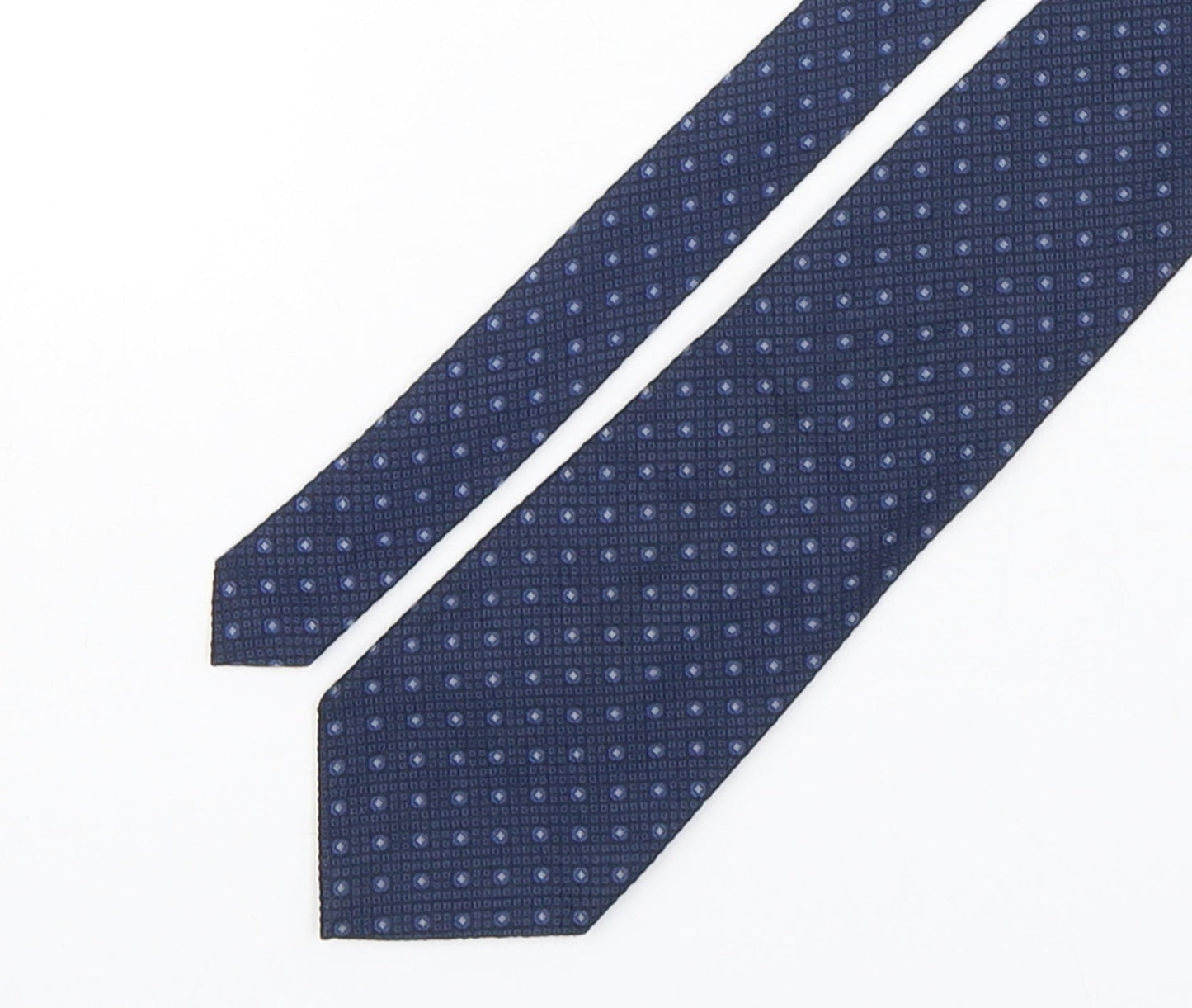 Mens Blazer Blue Geometric  Pointed Tie