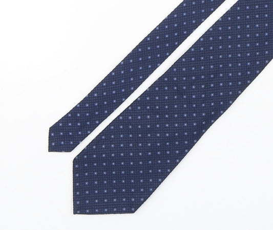 Mens Blazer Blue Geometric  Pointed Tie