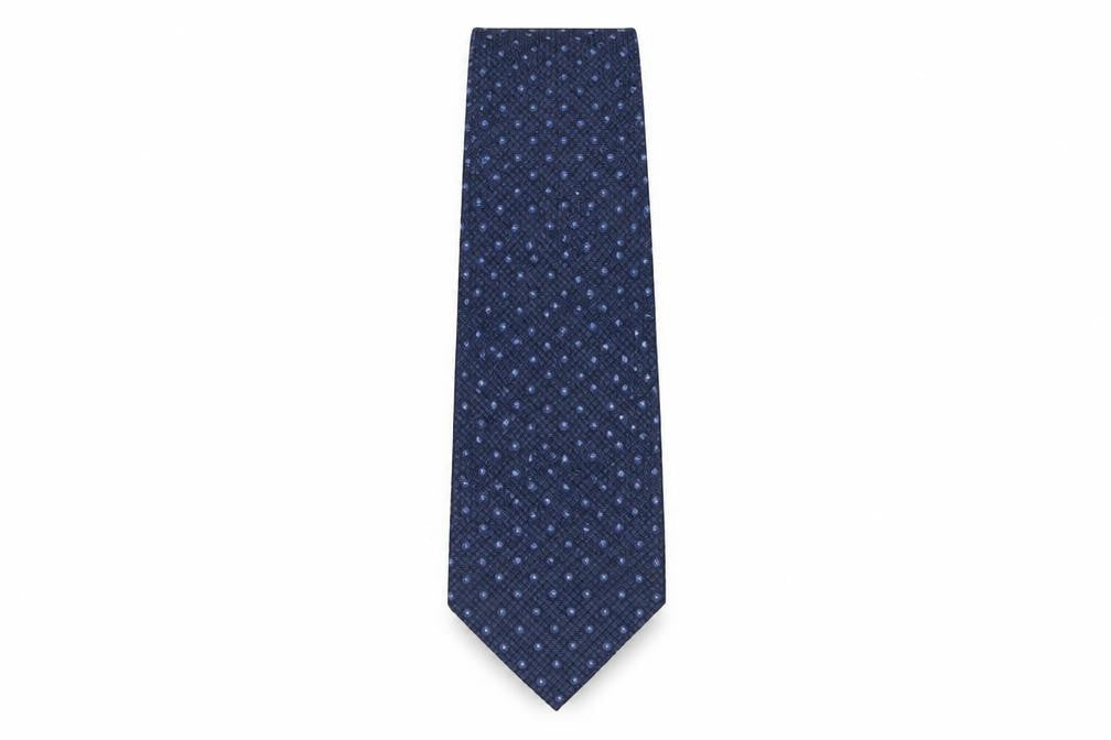 Mens Blazer Blue Geometric  Pointed Tie