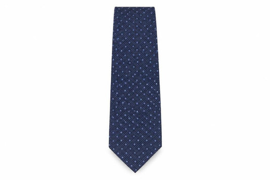 Front view of Blazer men’s blue geometric silk pointed tie one size