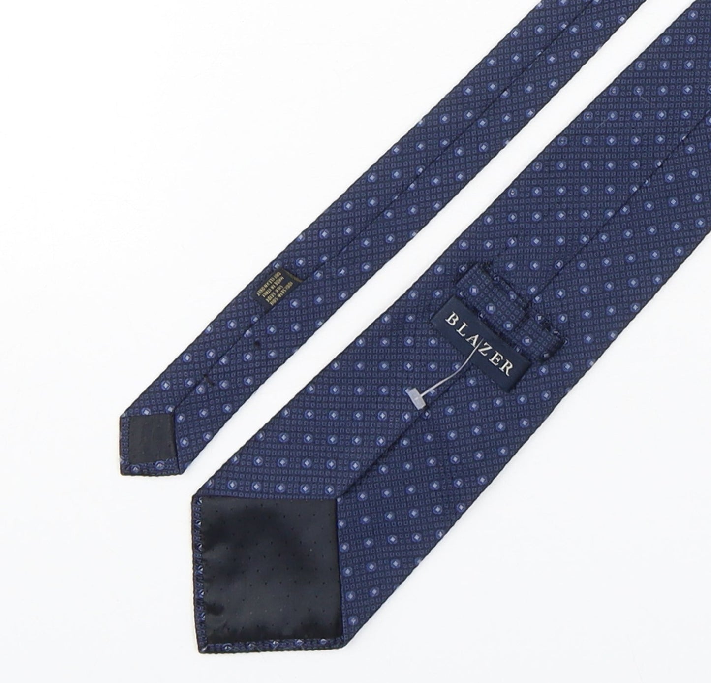 Mens Blazer Blue Geometric  Pointed Tie