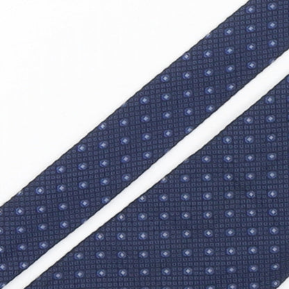 Mens Blazer Blue Geometric  Pointed Tie