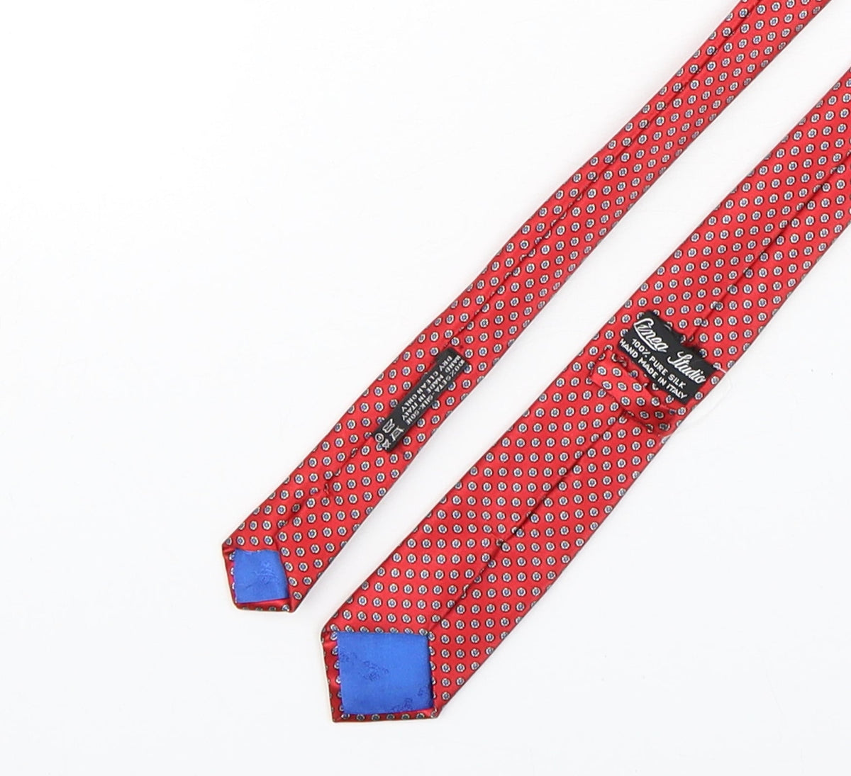 Back view of Cameo Rose Cameo Studio men’s red polka dot silk pointed tie one size