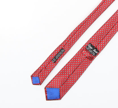 Back view of Cameo Rose Cameo Studio men’s red polka dot silk pointed tie one size