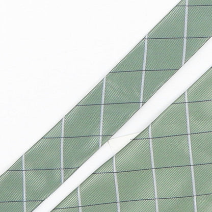 Simon Taylor  Mens Green Plaids & Checks Polyester Pointed Tie One Size