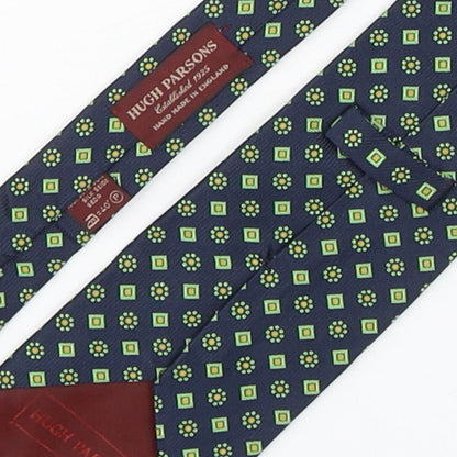 Hugh Parsons  Mens Multicoloured Floral Silk Pointed Tie One Size