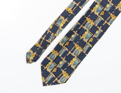 Marks and Spencer Mens Multicoloured Plaids & Checks Silk Pointed Tie One Size