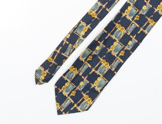 Marks and Spencer Mens Multicoloured Plaids & Checks Silk Pointed Tie One Size