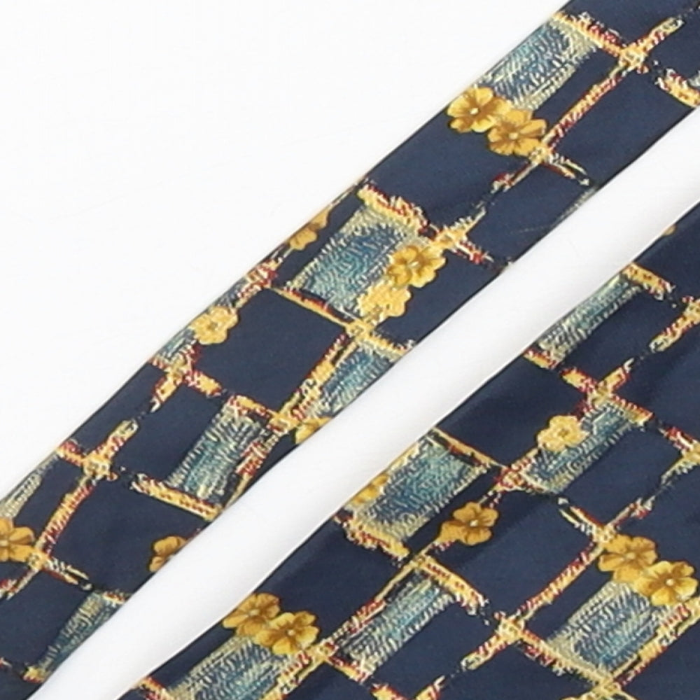 Marks and Spencer Mens Multicoloured Plaids & Checks Silk Pointed Tie One Size