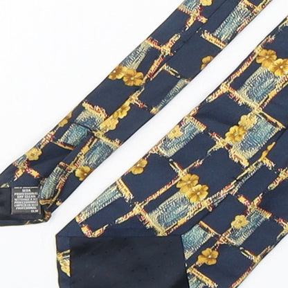 Marks and Spencer Mens Multicoloured Plaids & Checks Silk Pointed Tie One Size