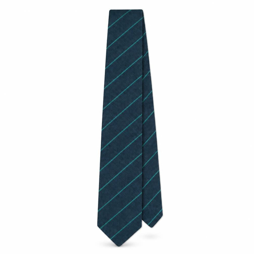 Front view of Paul John men’s green geometric polyester pointed tie one size