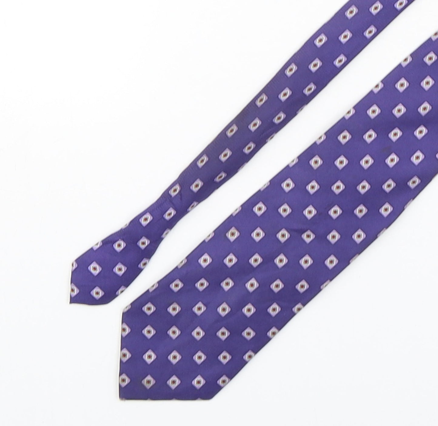 Erwin & Morris Mens Purple Geometric Silk Pointed Tie One Size