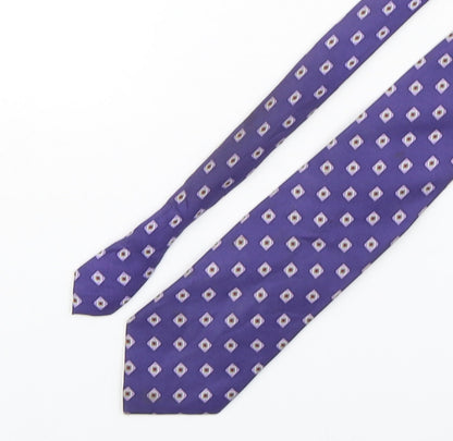 Erwin & Morris Mens Purple Geometric Silk Pointed Tie One Size