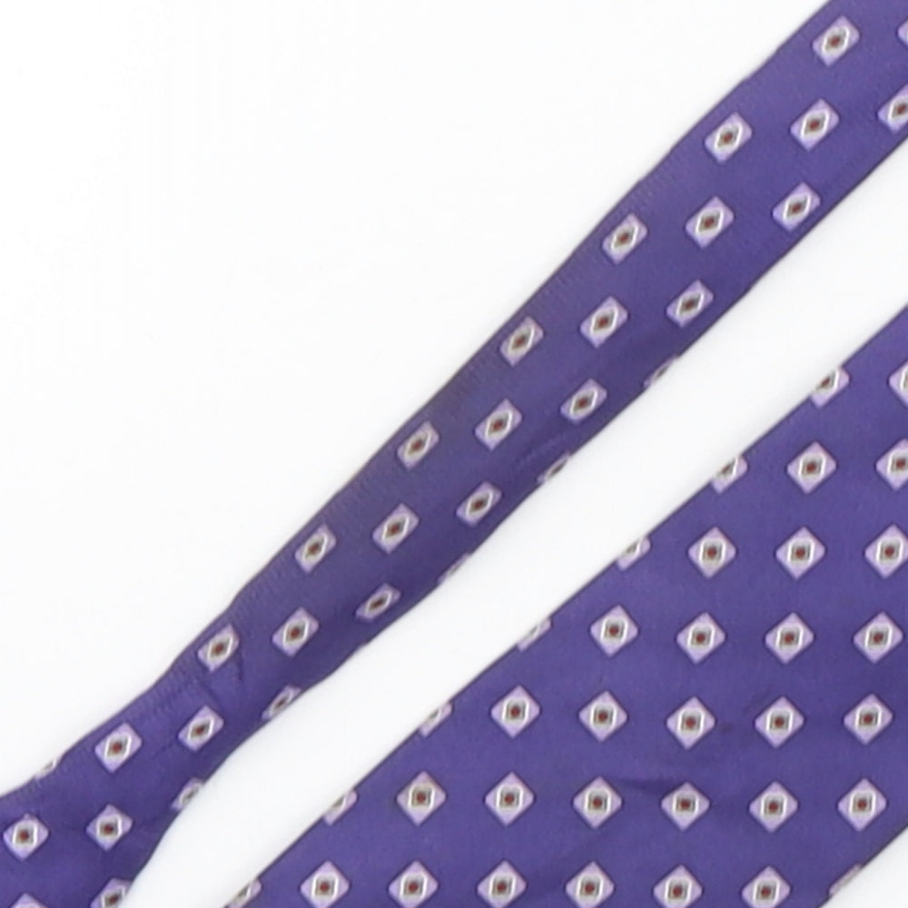 Erwin & Morris Mens Purple Geometric Silk Pointed Tie One Size