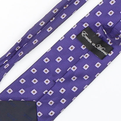 Erwin & Morris Mens Purple Geometric Silk Pointed Tie One Size