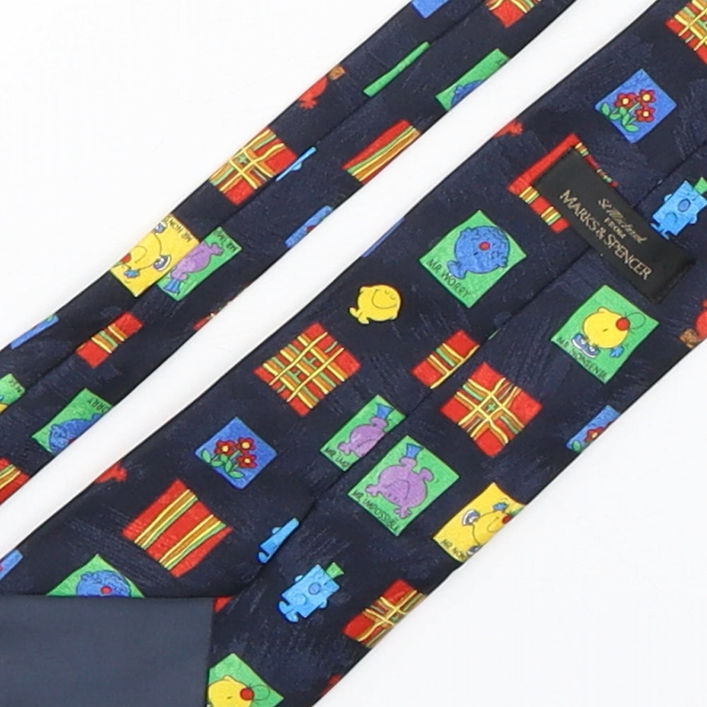 Marks and Spencer Mens Multicoloured Geometric Polyester Pointed Tie One Size