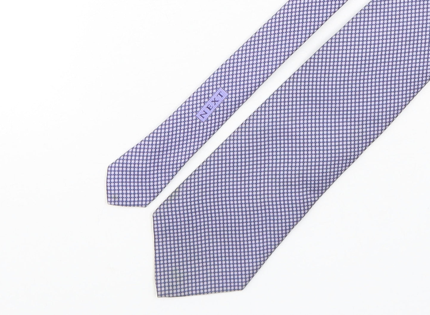 NEXT Mens Purple Geometric Silk Pointed Tie One Size