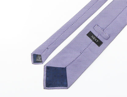 NEXT Mens Purple Geometric Silk Pointed Tie One Size