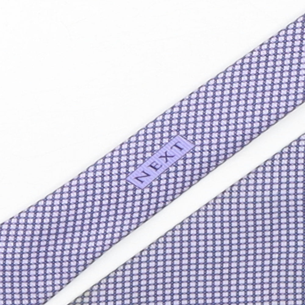 NEXT Mens Purple Geometric Silk Pointed Tie One Size
