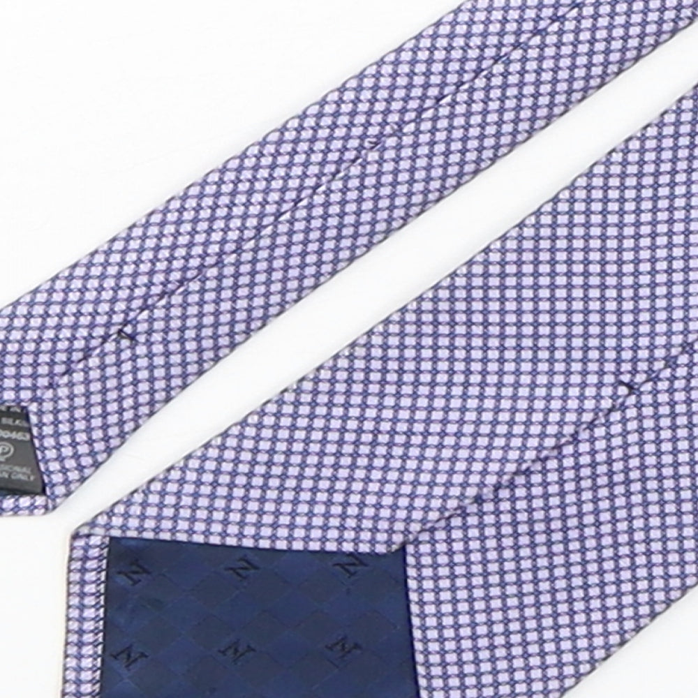 NEXT Mens Purple Geometric Silk Pointed Tie One Size