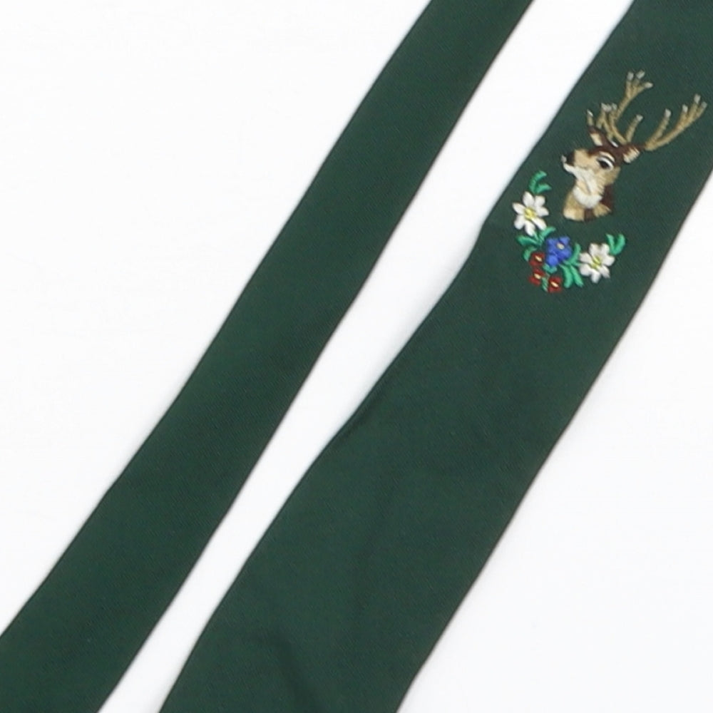 Close-up detail of austrianlook men’s green polyester pointed tie one size - deer