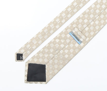 Mens Copperstone Beige Plaids & Checks  Pointed Tie