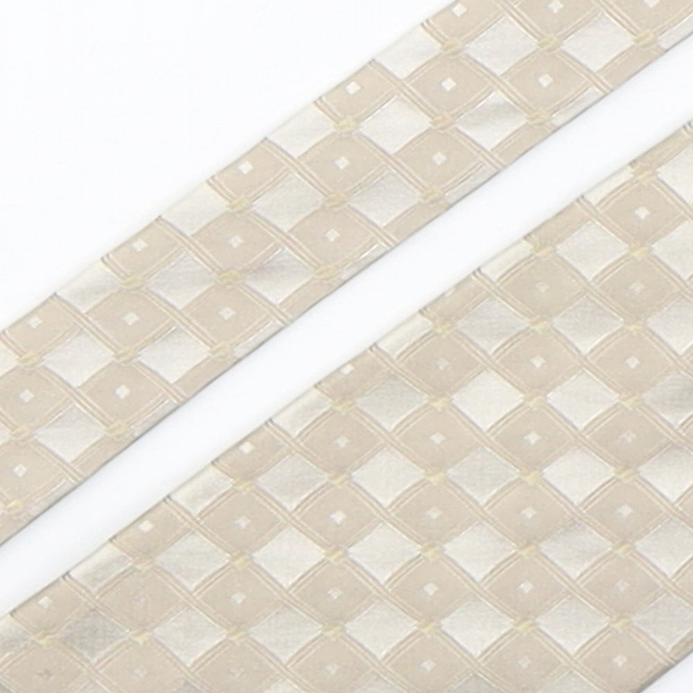 Mens Copperstone Beige Plaids & Checks  Pointed Tie