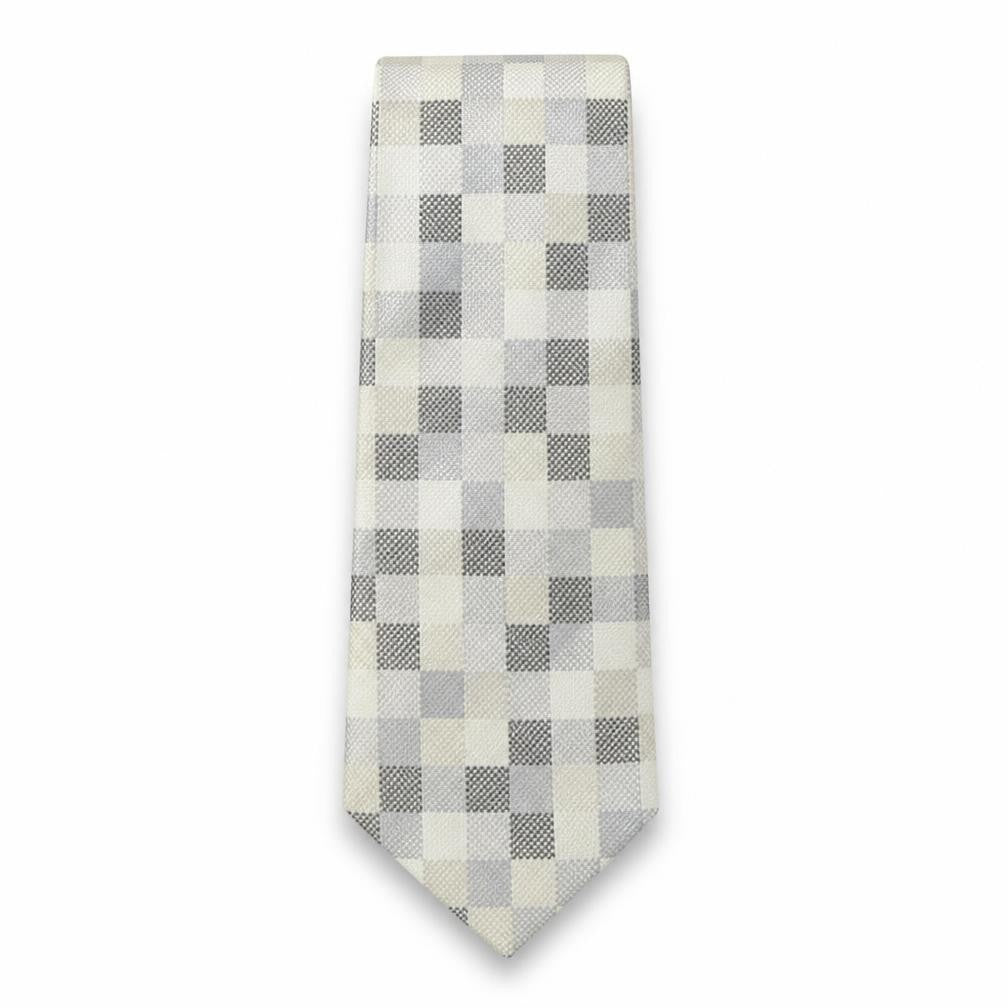 Front view of Marks & Spencer men’s multicoloured plaids & checks silk pointed tie one size