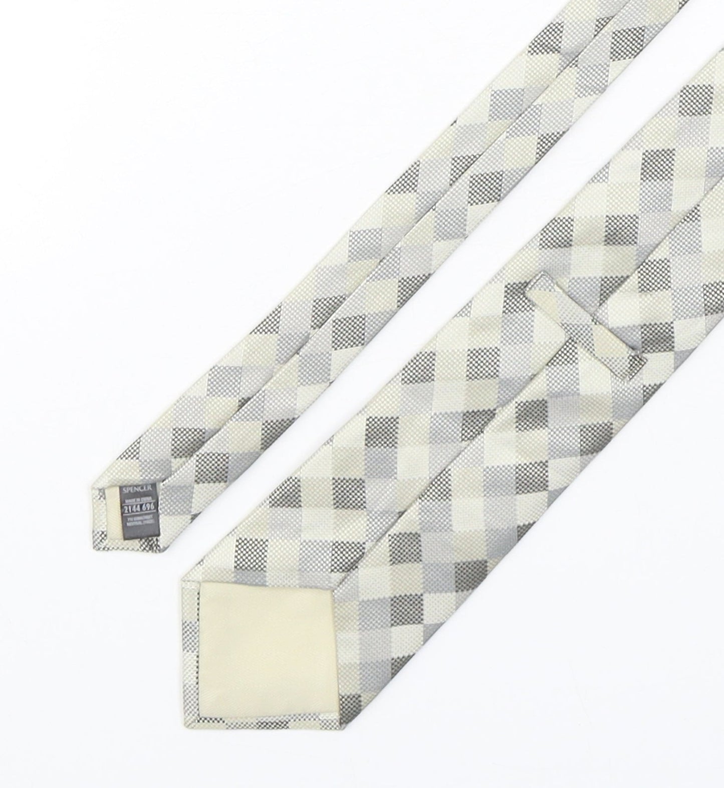 Marks and Spencer Mens Multicoloured Plaids & Checks Silk Pointed Tie One Size