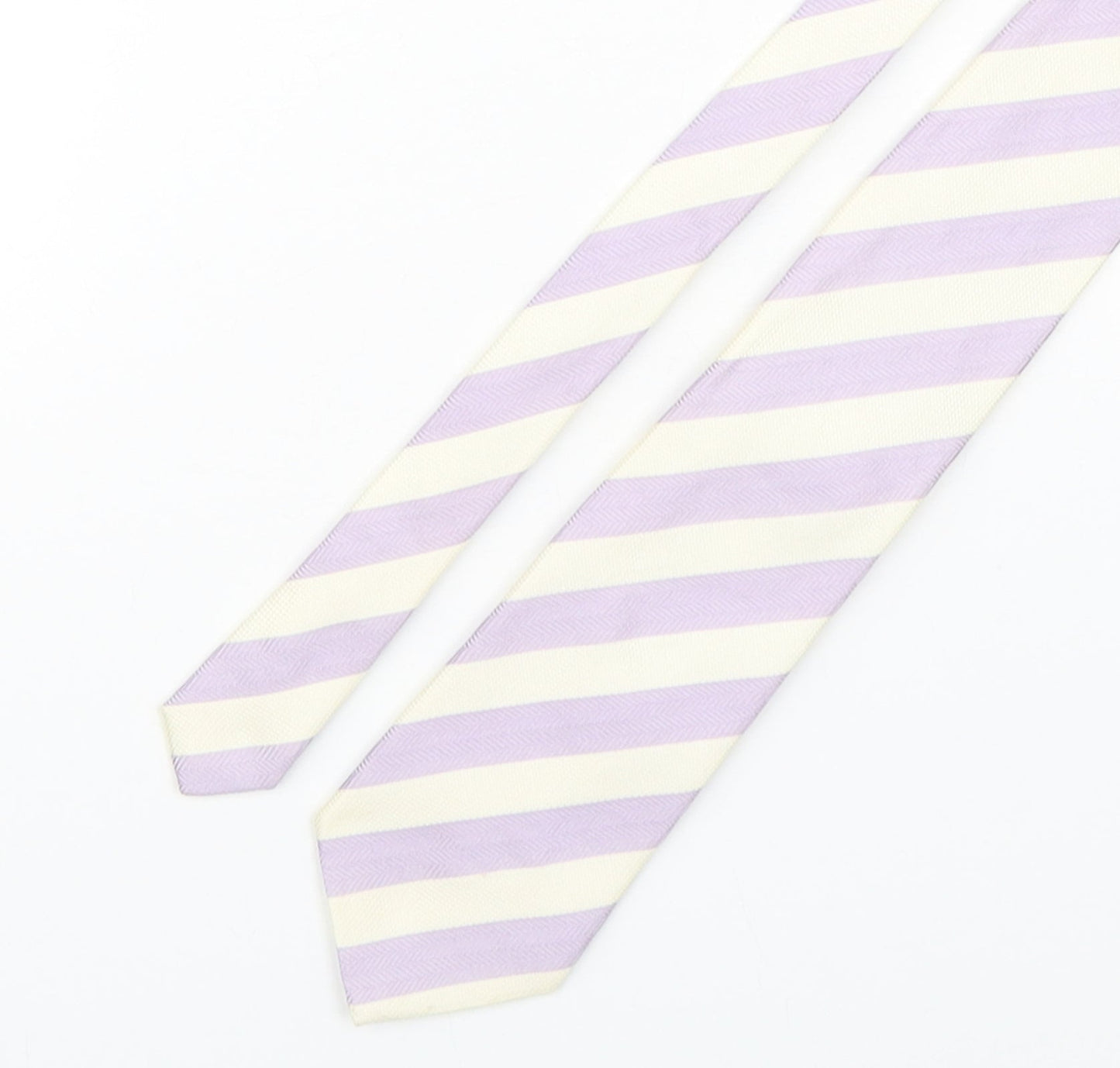 Marks and Spencer Mens Multicoloured Striped Silk Pointed Tie One Size